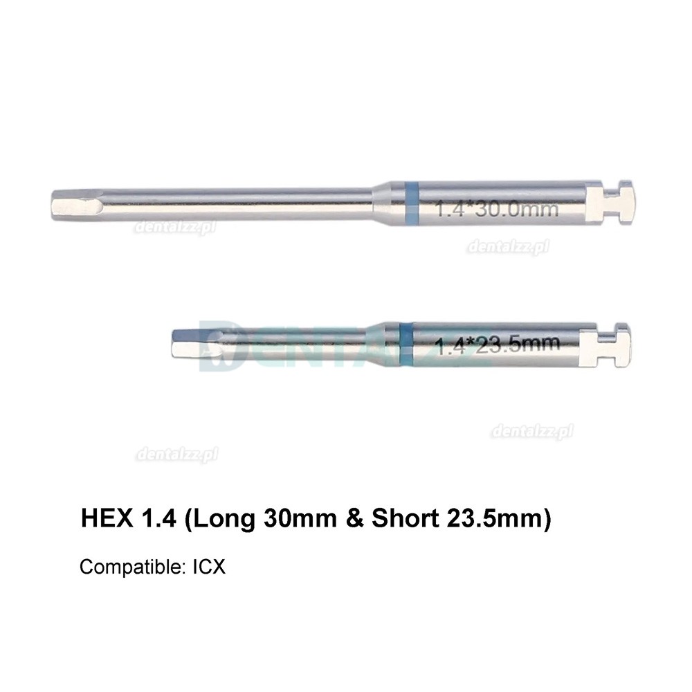 Wkrętak Implantologiczny Sześciokątny do Abutment&oacute;w Typ Latch Stal Nierdzewna Długi i Kr&oacute;tki